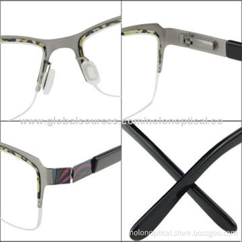Stainless steel Rimless Frame with Colorful Wave-like Pattern